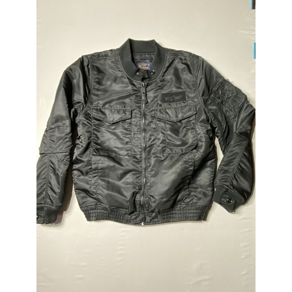 Alpha Industries Other - Alpha Industries Military Flight Bomber Jacket Mens L Black Utility USAF